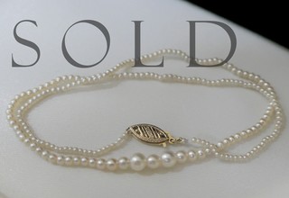 Edwardian 14" Graduated Choker Length Necklace of tiny Mallorca Pearls