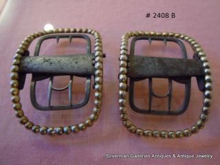 PATENT (SPRING RELEASE) pair of George III Regency Gold-on- Sterling Shoe Buckles