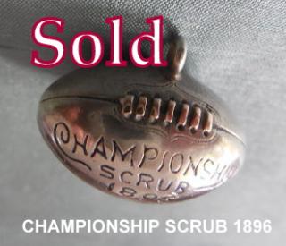 Silver “CHAMPIONSHIP SCRUB 1896” (Princeton) miniature football