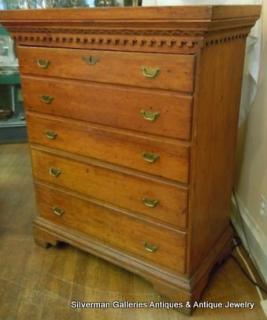 DUNLAP (NEW HAMPSHIRE) 49" CHEST, RED-STAINED PINE