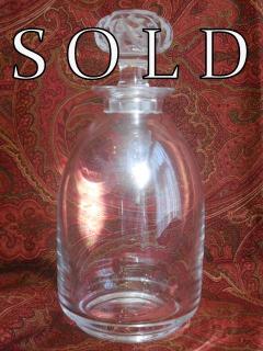 LALIQUE "Saint Hubert" Decanter, height 9.25" with stopper