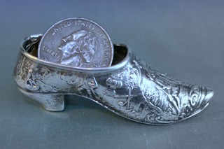 SIMON ROSENAU Antique Repousse Silver MINIATURE SHOE