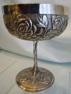 Repousse bowl of Chrysanthemum Blossoms and their leafage