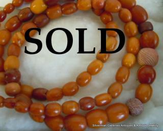 BALTIC AMBER & other old & VERY OLD gem beads necklace