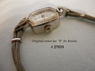 Profile view showing original Crown with "B" for Bulova