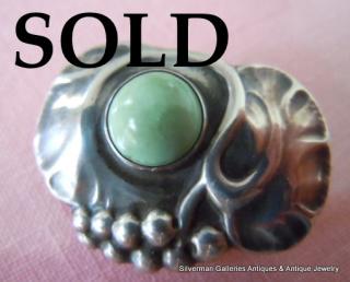 TURQUOISE Art Nouveau Georg Jensen # 93 Brooch