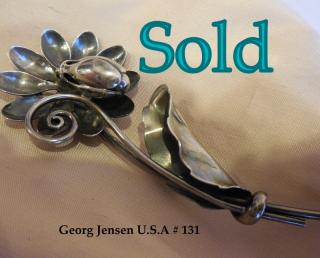 SNOW DROP' Lapel Spray' Large Brooch, 1942-1949, Georg Jensen U.S.A,