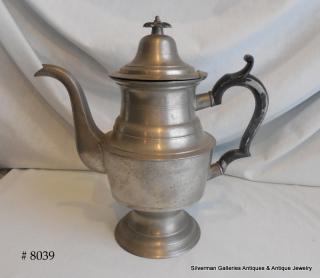 JAMES H. PUTNAM (1803 1855)* American Pewter Coffee Pot