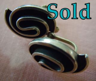 SPIRALS mid-century Sterling Ear Screws, Taxco, Mexico