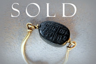 EGYPTIAN Black Scarab on 18k
