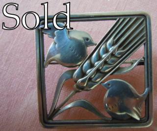 BIRDS & WHEAT, Georg Jensen # 250, circa 1933