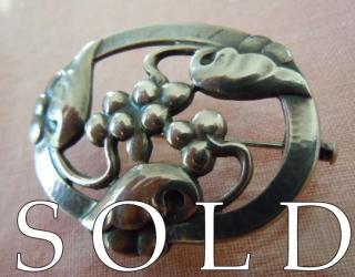 1930's Georg Jensen Openwork GRAPEVINE in oval trellis Brooch # 101