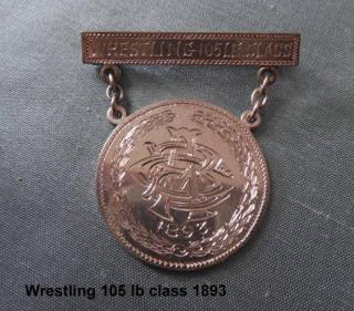 WRESTLING 105 LB CLASS (hand engraved on bar)