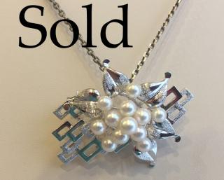 Twelve Lustrous Pearls in Rhodium-finished Silver