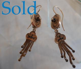 OVAL & TASSLE Victorian Gold Earrings