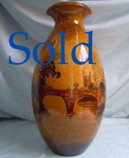 "BAGLEY" artist-signed 15" Wardle  “Royal Teck” Pottery Vase