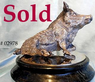 ‘PORCELLINO’ sterling silver 'grand tour' model, on base