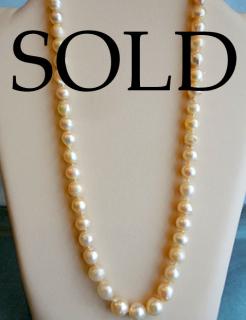 9 mm BAROQUE SALT WATER CULTURED PEARLS STRAND 22"