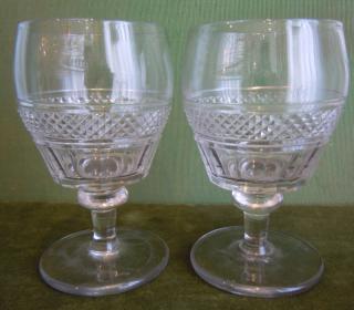 IRISH  Large  "Rummer" Goblets, pair