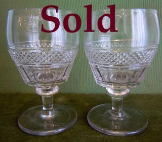 IRISH Large "Rummer" Goblets, pair