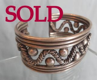 NAVAJO WIREWORK WIDE SILVER CUFF