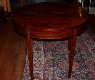 Demi-Lune DOUBLE-GATE Mahogany Game Table, circa 1790