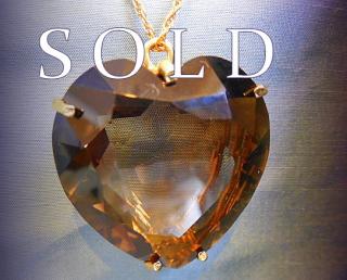BIG GEM HEART in 14k gold pendant