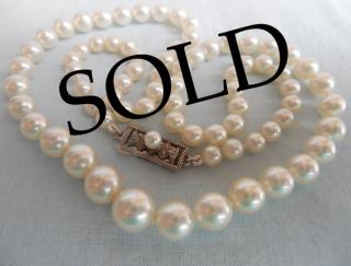 MIKIMOTO (signed) 16” Pearls Strand