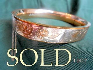 Dated 1907 Hinged Bangle Bracelet