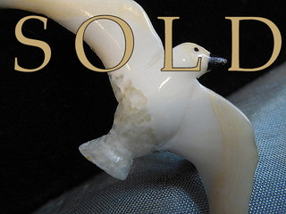 SNOWBIRD, Alaska Inupiat carved walrus ivory pin