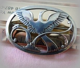 BIRD OF PARADISE art deco brooch, Georg Jensen #238