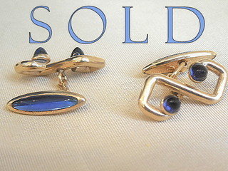 BLUE PASTE "Sugarloaf & Marquise"  Cufflinks