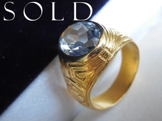 18K "Greek Key & Anthemia Palm" Ring