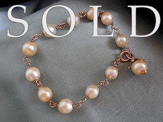 12 JAPANESE AKOYA CULTURED PEARLS 14K Rose Gold Bracelet