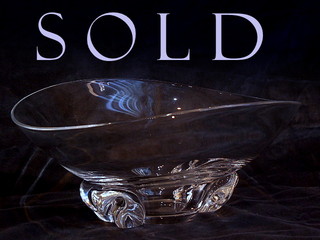 STEUBEN LEAD CRYSTAL mid-century modern fine large 11-3/8" Centerpiece Bowl