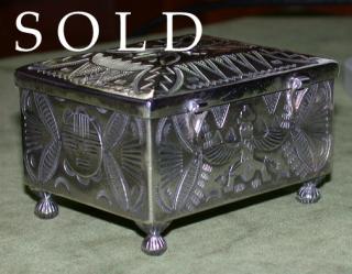 NAVAJO SILVER BOX in rare large size