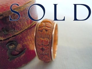 Clasped Hands "FEDE" Ring, Forget-Me-Nots and Roses
