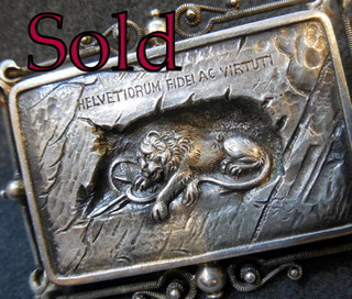 LION OF LUCERNE 19th Century Grand Tour Brooch