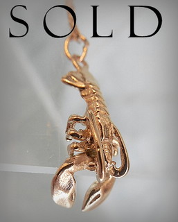MINIATURE  LOBSTER, solid 14k yellow gold