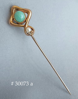 Amazonite & Natural Pearl Stickpin