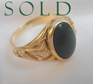 BLOODSTONE American Art Nouveau Ring