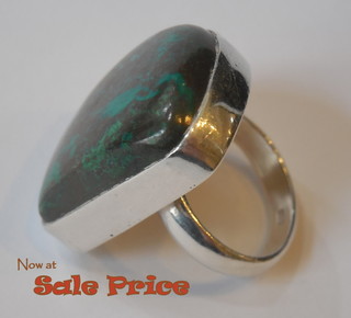 "BLUE SKY JASPER" Modernist Handmade Sterling Silver Ring