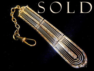 "HINGED NECKTIE" Edwardian 18K Gold Pendant / Watch Fob