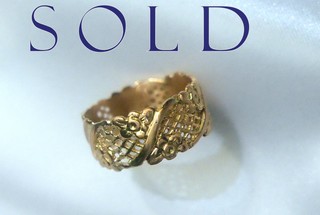 18K BASKET-WEAVE LATTICE wide openwork band ring