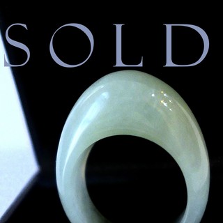 NATURAL "CELADON" JADE, Carved High Dome Hololith Ring