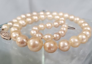 JAPANESE AKOYA HEAVY NACRE CULTURED PEARLS CHOKER NECKLACE