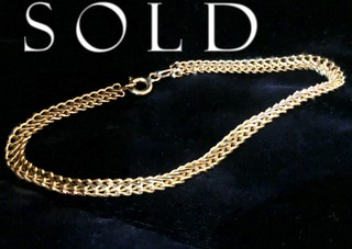 18K "HERRINGBONE" LINK GOLD CHAIN BRACELET