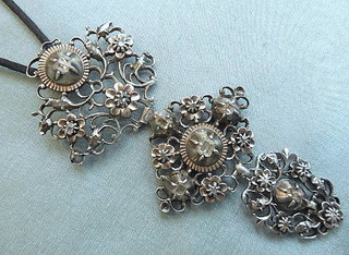 TABLE-CUT DIAMONDS "PAPILLON" (BUTTERFLY) 3-Tier Cross Pendant