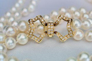 Double Strand "Opera" Length 8mm Japanese Akoya Saltwater Cultured Pearls