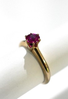 1/2 CARAT "OLD EUROPEAN CUT" LAB RUBY RING